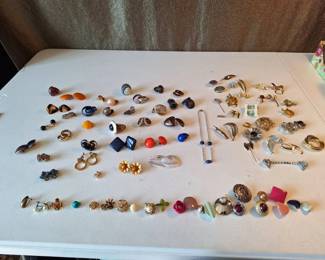 Vintage ClipOn ScrewBack Earrings with Brooches, Pins Single Earrings Collection