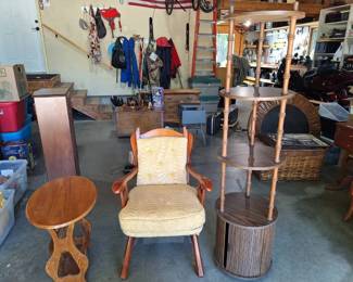 MidCentury Accent Furniture Collection Chair, Magazine Table Display Shelf