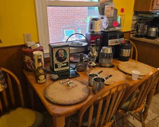 Kitchen table & chairs (two complete sets), pampered chef stones