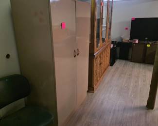 Storage cabinet, two piece buffet and cabinet