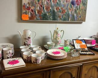 Block Spal Tea Sets, vintage dishware, leaded crystal serving ware