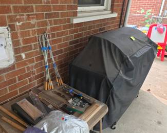 Grillling accessories & 6 Burner Charbroil gas grill w/ cover