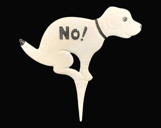6380 - Cast Iron Stake Dog Sign - 13 x 12.5