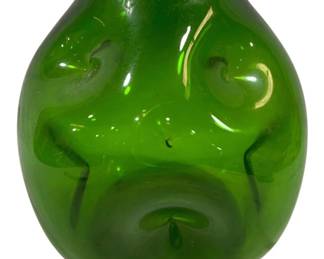 4872 - Blenko Green Pinched Glass Vase - 8" Tall