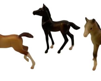1829 - 3 Breyer - 1 Scrambling and 2 Standing Foals (Description): 2.25 x 2.25 x 1