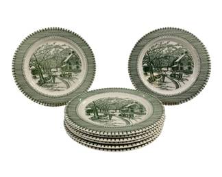 1386 - 8 Country Life Underglaze Print by Knowles Plates (Description): 10" Round