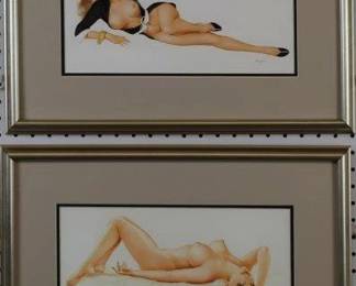 9094 - Set of 2 Pin Ups by Alberto Vargas (Description): 21 X 15.5