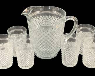 5839 - 7 Anchor Hocking Miss America Pitcher & Glasses