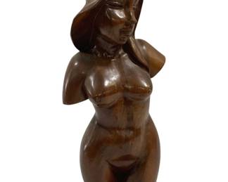 4174 - Carved Wood Statue - 17" Tall