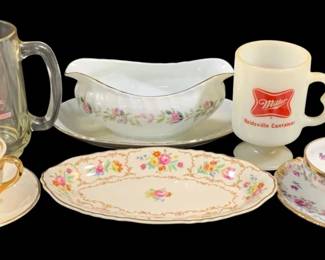 6705 - Lot of Assorted Glass Items - Teacups, Platters & (Description): More