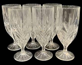 6720 - 6 Crystal Stem Goblets - 8" Tall