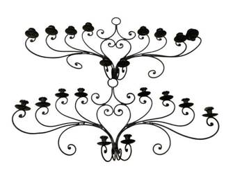 6394 - 2 Metal Candleholders - 37 x 19