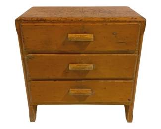 5862 - 3 Drawer Small Wood Chest - 12.5 x 12.5 x 7