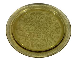 5867 - Federal Glass Madrid Yellow Platter (Description): 11.5" in diameter