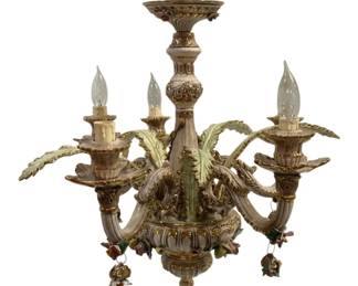 6640 - Capodimonte Chandelier - As Is/ Damaged (Description): 21 x 20.5 Used as is electric/electronic/mechanical  item. No guarantee all components, untested.