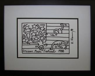 9075 - American Music Festival Print by Keith Haring (Description): 19.5 X 15