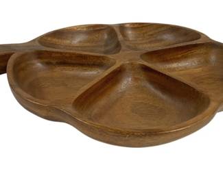 4147 - Vintage Wood Divided Serving Tray - 14 x 11.5
