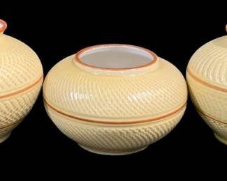 6716 - 3 Ceramic Vases - 4", 5" Tall