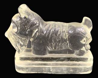 6109 - Scottie Dog Glass Statue - 6.5 x 5 x 2.5