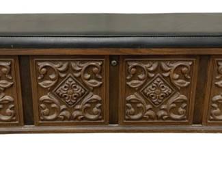 4773 - Mid-Century Upholstered Bench w/ Storage by Lane (Description): 16 x 48 x 16