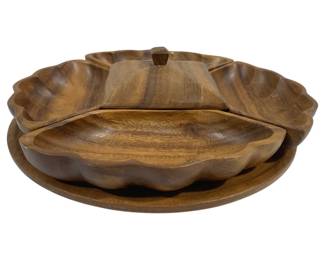 4243 - Wood Rotating Serving Dish 7 pc - 11 x 6