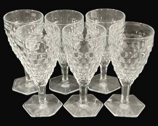 6196 - 6 Fostoria American Water Goblets 7"