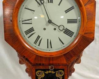 1008 - Henry Ford Museum Wall Clock w/ Key (Description): 25 x 16 x 4 Used as is electric/electronic/mechanical  item. No guarantee all components, untested.