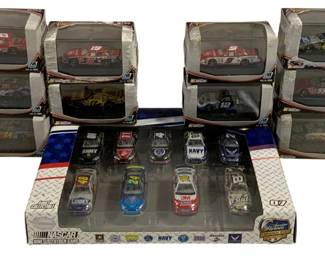 1022 - 11pc Lot Winner's Circle 1/87 NASCAR Cars (Description): A collection of eleven Winner's Circle 1/87  scale NASCAR cars. The lot includes multiple  die-cast stock cars in their original  packaging, featuring various drivers and  sponsors from the NASCAR racing series.