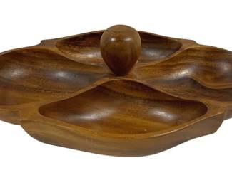 4136 - Vintage Wood Serving Dish - 12 x 8 x 4