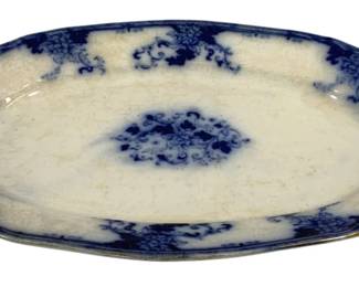 6780 - Balmoral Oval Flow Blue Platter - 20.5 x 14