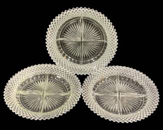 5840 - 3 Anchor Hocking Miss America Plates (Description): 7.5", 4.5" Round
