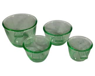 6370 - 4 Green Glass Measuring Cups