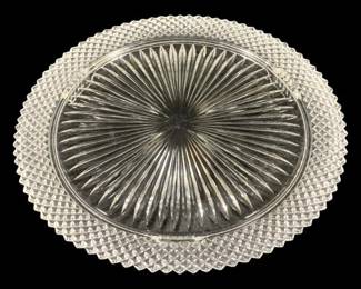 5837 - Anchor Hocking Footed Cake Dish Miss America (Description): 8.5" Round