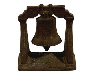 6074 - Cast Iron Liberty Bell Bookend - 4.5 x 5 x 2