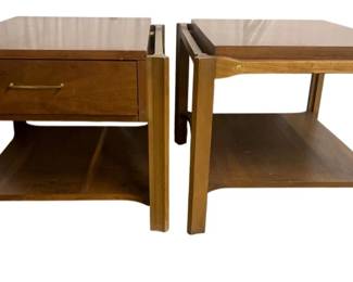 6219 - Pair Mid-Century Lane End Tables (Description): Match Pair of Lane Tables 1 Table has a  Drawer the Other Does Not. They were made  that way. 20 x 28 x 31