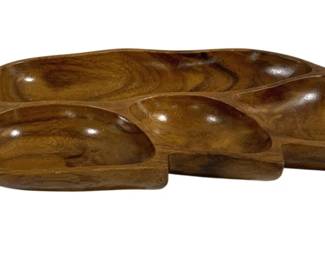 4148 - Vintage Wood Divided Serving Tray - 21 x 11