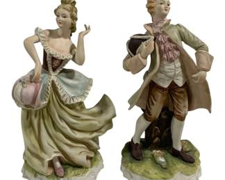 6893 - Pair Lefton Porcelain Figurines - 10.5" Tall
