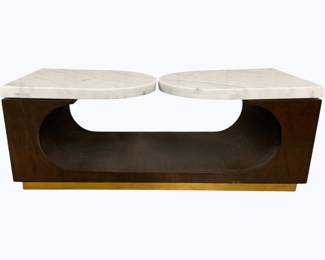 7268 - Wildwood Swivel Marble Top Coffee Table (Description): 18 x 48 x 20, marble chipped