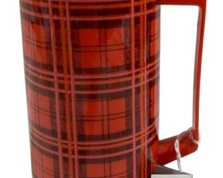 1346 - Thermos Red Plaid w/ Original Tag - 10" Tall