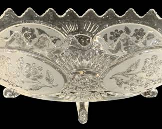 6718 - Crystal Footed Bowl - 11 x 5.5 x 4.5