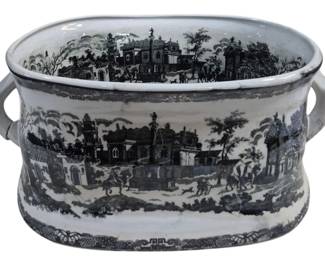 1432 - Transferware Tub With Handles (Description): Large Tub 8 x 19 x 13, handle has crack