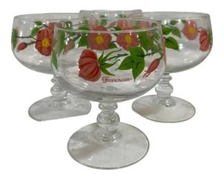 6908 - 4 Franciscan Desert Rose Stem Glasses - 5.25"