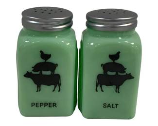 6359 - Jadeite Salt & Pepper Shakers - 4" Tall