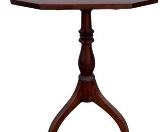 4967 - Antique Candle Stand Tilt Top Table (Description): 28 x 22 x 17