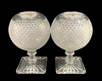 5951 - 2 Glass Vases - 7" Tall