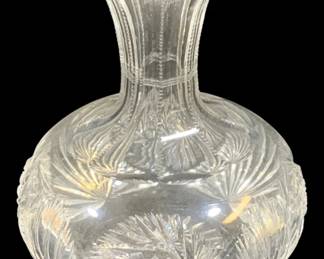 6730 - Press Cut Glass Water Bottle - 7.5" Tall