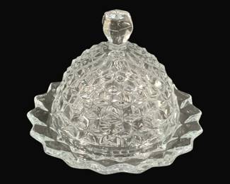 6193 - Fostoria American Covered Butter Dish (Description): 6 x 7