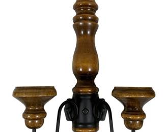 1326 - Homco Turned Wood/Metal Wall Sconce (Description): 10.5 x 17.5 x 6