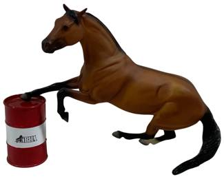 1778 - Breyer Reining Chestnut w/ Metal Barrel (Description): 9 x 6 x 2