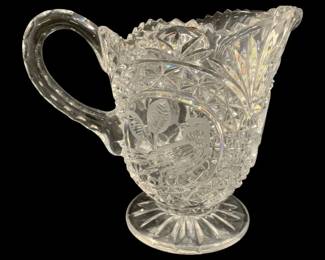 5813 - Hofbauer "The Byrdes" Crystal Pitcher (Description): 6.5 x 7.5